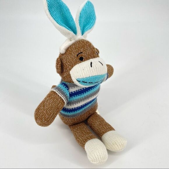 Dan Dee Collector’s Choice Easter Bunny Ears Sock Monkey 12” - Picture 3 of 12